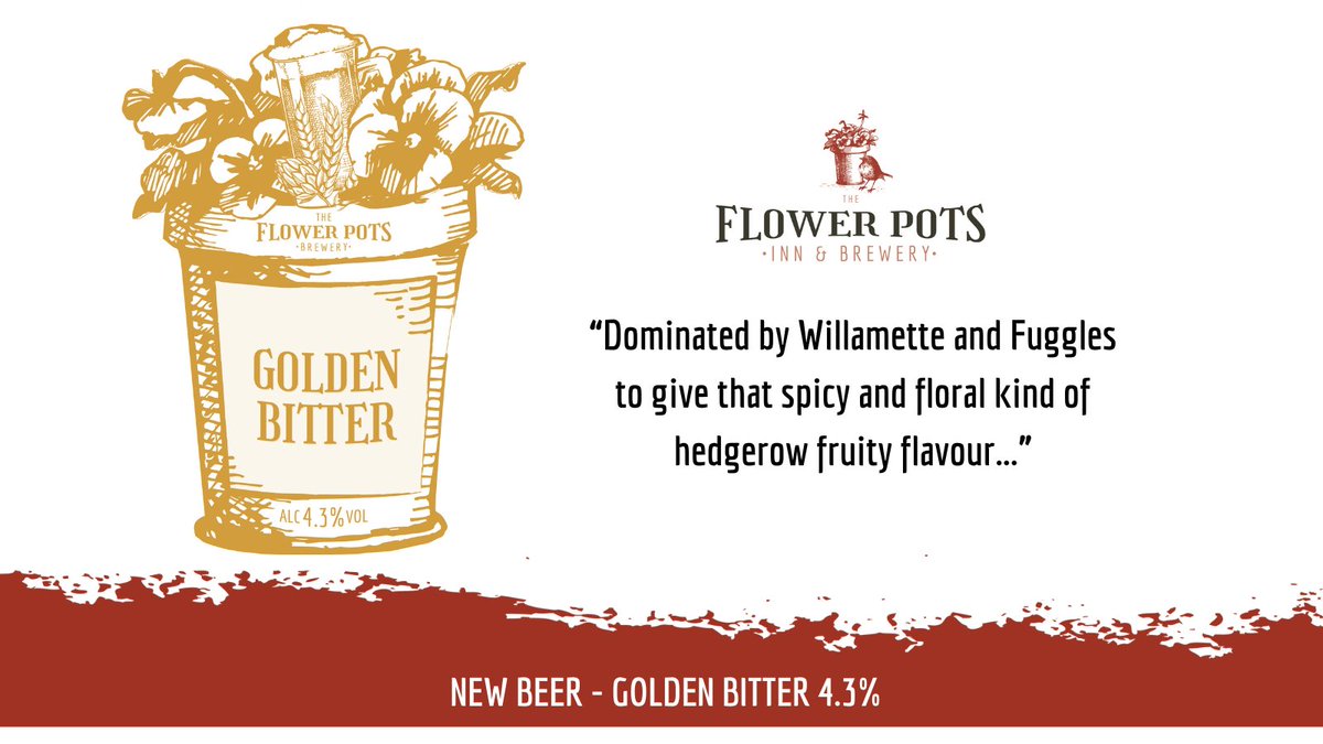 NEW BEER ALERT - Golden Bitter 4.3% is now available for FREE mainland Hampshire home delivery or collection. 
We paired up Pale and Vienna malts to create this traditional Golden Bitter in the Flower Pots style. 💛🍻