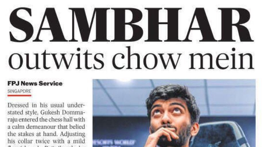 ShivAroor's tweet photo. Hi @fpjindia, apart from everything else about this headline, there's no 'H' in sambar. It's pronounced 'सांबार' not bloody 'सांभर'. https://t.co/Buc2vmgd32