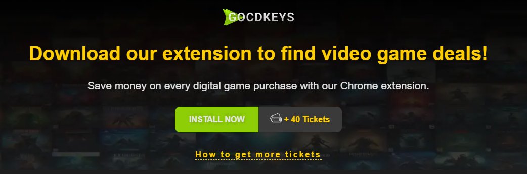 You also have available our extension, with which you can earn +40 tickets and +2 tickets for each use ... Check it out!  👉  gocdkeys.com/how-to-work-ex…