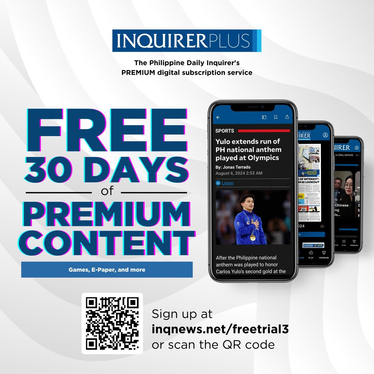 phildailyinq's tweet photo. Get full access to the Philippine Daily Inquirer’s premium digital subscription service!
Scan the QR code below to sign up or click here: https://t.co/aZIwz5x2wR
#InquirerPlus #PhilippineDailyInquirer https://t.co/I3jiIZzz50