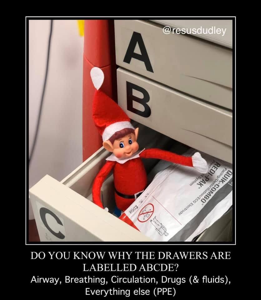 <a href="/DudleyGroupNHS/">The Dudley Group</a> <a href="/snabless/">Siân Annakin 💙😷</a> <a href="/themeddirector/">Julian Hobbs</a> <a href="/Helen_Bromage/">Helen Bromage</a> @DudleyGroupCEO <a href="/ResusCouncilUK/">Resuscitation Council UK</a> Day 13 of our #ResusAdventCalendar reminds us why the drawers of our #DeterioratingPatient trolley has ABCDE as it’s labels - familiarise yourself with where to find things by taking part in your trolley checks &amp; replenishment via <a href="/mykitcheck/">MyKitCheck</a> #HumanFactors #MyKitCheck #Resus