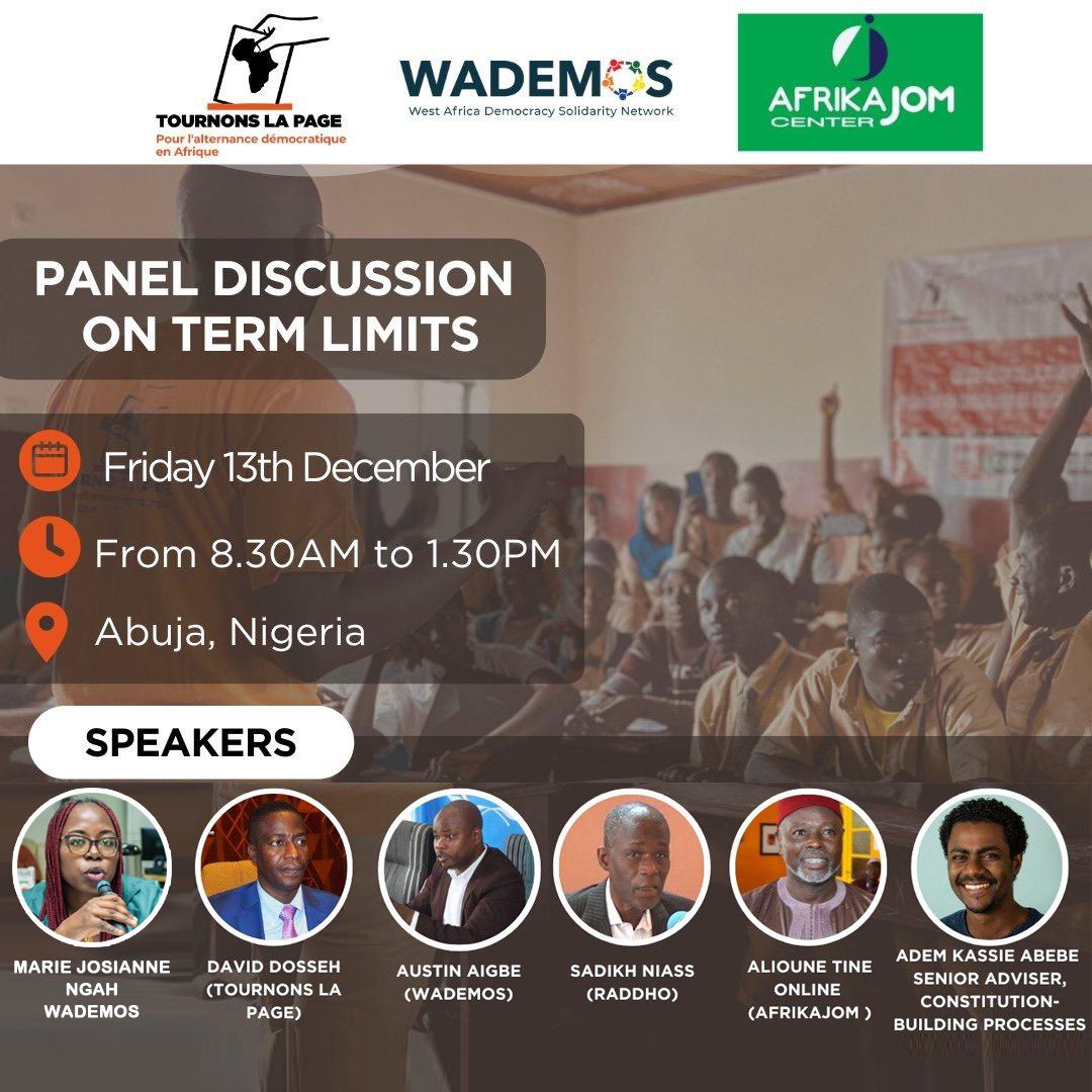 MjNgah's tweet photo. Happening today in Abuja. Stay tuned @WADEMOSnetwork @TournonsLaPage @afrikajom @paulkuffour @aliounetine16 #Solidarityfordemocracy #nomorethan2 https://t.co/AftduXEnT4