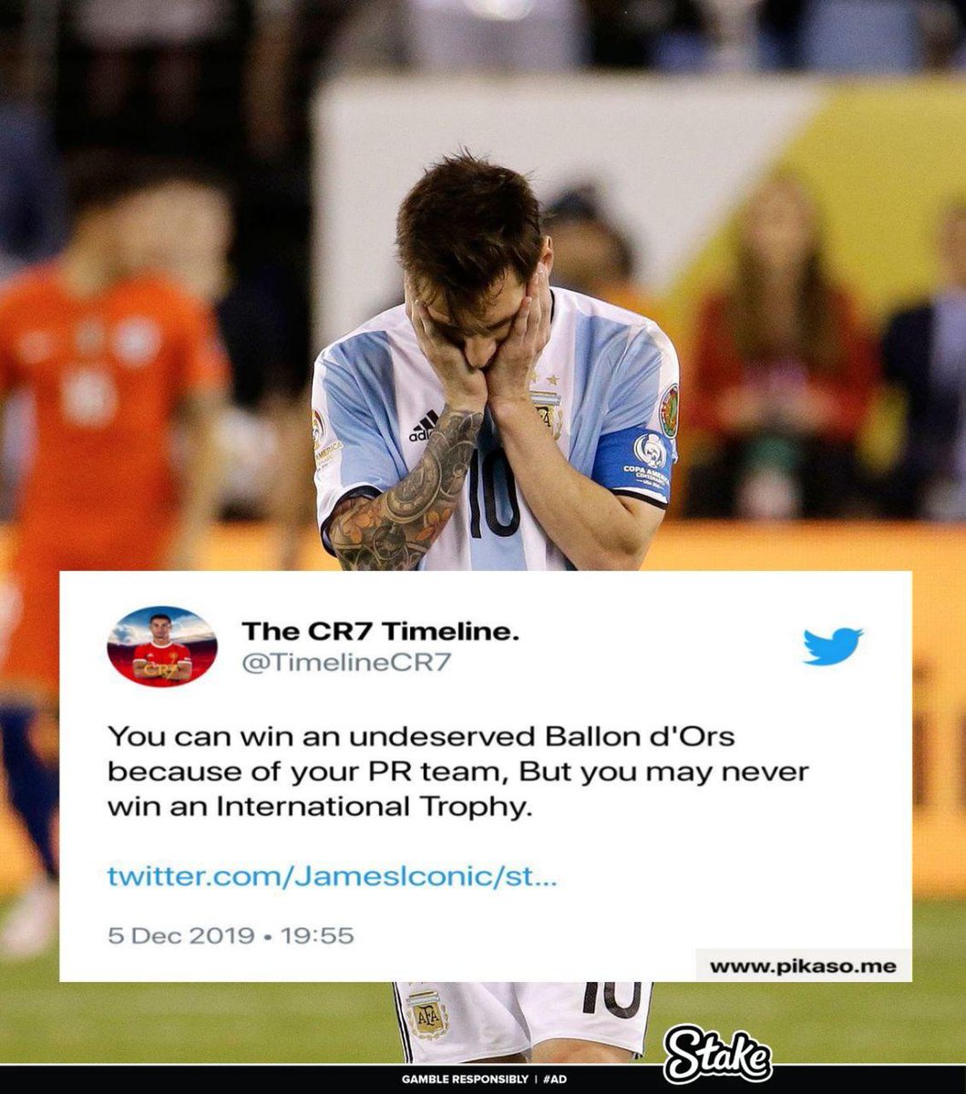 fcbharrison's tweet photo. We listened , now we judge 

some of the clueless comments people passed at him when he had 0 International trophies.

Lionel Messi edition,

A thread 🧵 https://t.co/WtZWJtxOV2