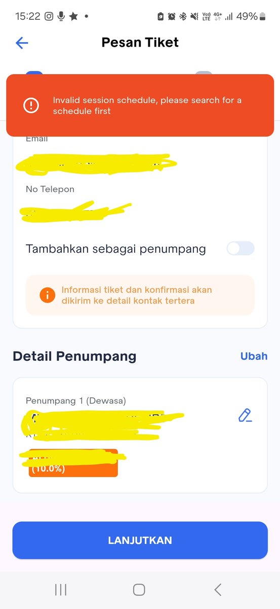 ambimbo's tweet photo. @KAI121 sore min, ini kenapa error tidak bisa lanjut transaksi ya ? Terima kasih https://t.co/gBcEp5pNiJ