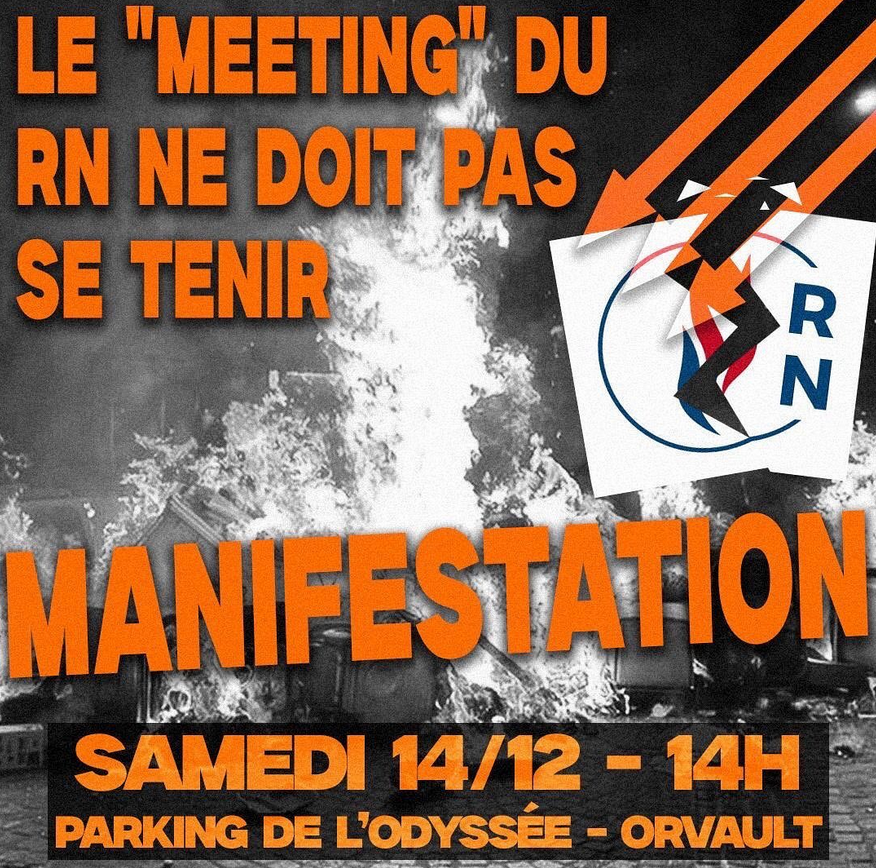 Nombreux RDV #Antifascistes en BZH ce samedi :

- Nantes / #Orvault -> Opposition à la tenue d'un meeting du RN - RDV à 14h, au parking de l’Odyssée à Orvault.
- #Lorient :  Rassemblement Antifasciste de 15h à 17h, place Polig-Monjarret .

 (1/2)