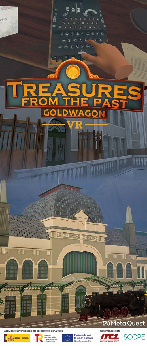 _ITCL's tweet photo. El 17 de diciembre, a las 11 h, presentaremos con @Scopeproduccion  en #Canfranc
🕹️ #videojuego 'Treasures from the Past: The Gold Wagon'
#experiencia única que transportará a jugadores a la legendaria Estación de Canfranc en la #IIGM
¡Viaja en el tiempo!

👉 #RV #RA #ITCLFuture https://t.co/OIVXx7Cro3