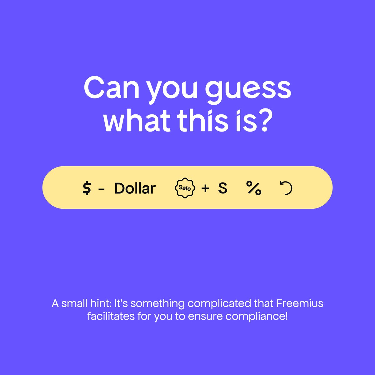 freemius's tweet photo. Time for a #FreemiusRiddle! π―
Can you guess what these symbols mean? It's something every software maker selling their product in the US needs to handle...
Leave your best guess in the comments! π
#SoftwareProducts #Freemius #SellingSoftware https://t.co/IsB1SSwHG5