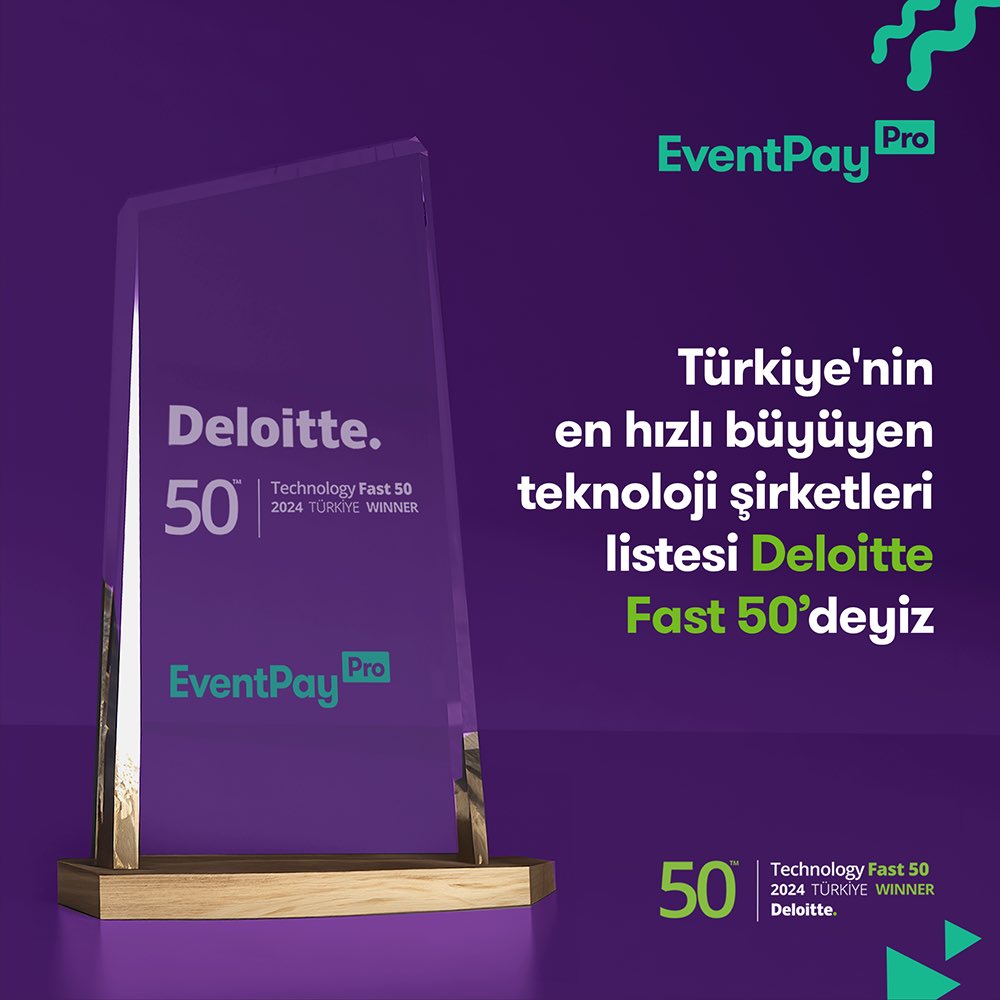 EventPayPro olarak, Deloitte Fast 50 Tükiye 2024 listesine girmekten büyük bir mutluluk duyuyoruz. Bu listeye ilk kez dahil olmak, teknoloji sektöründe büyüme ve yenilikçilik adına attığımız bir imzanın göstergesi.
