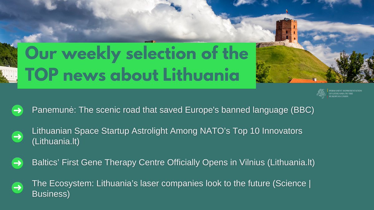 LithuaniaInEU's tweet photo. We invite you to check out our weekly selection ✅ of the TOP news about #Lithuania 🇱🇹.

Here ➡️ https://t.co/xNpVasWpdH

See you next time! 👋

#LTinEU #LithuaniaInEU #LTPermRepEU https://t.co/OCkiUWYftH
