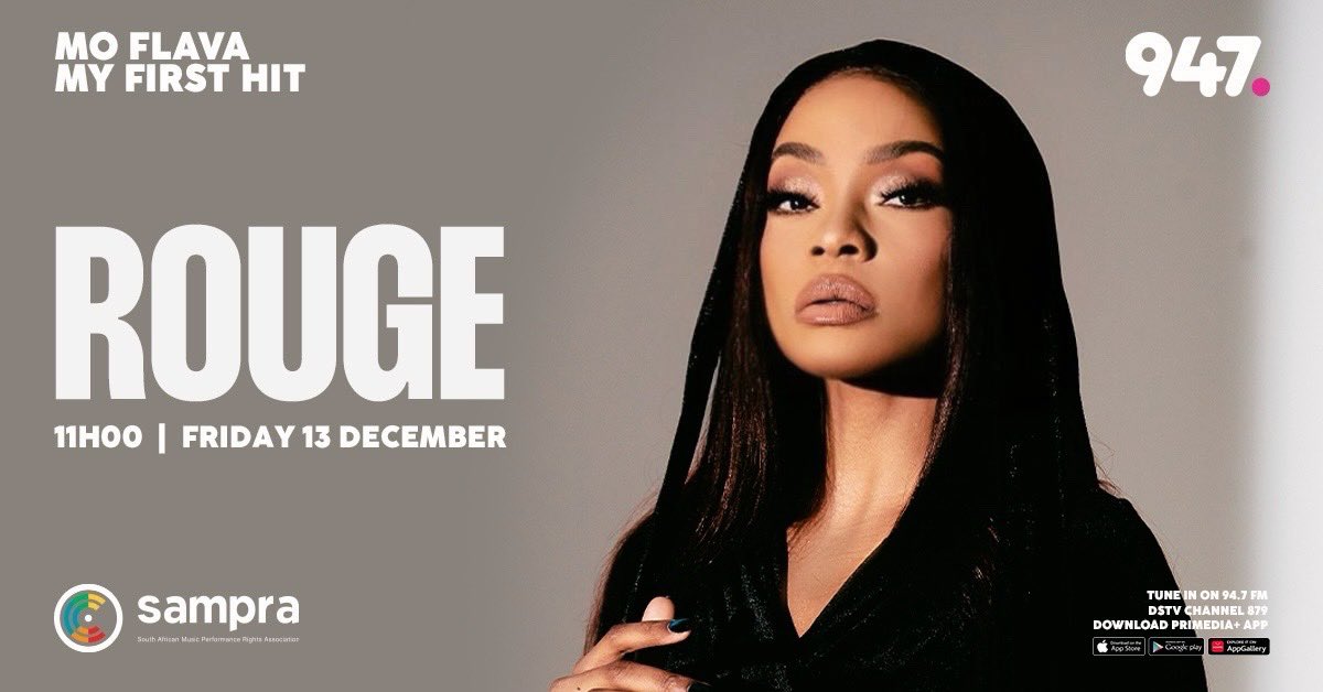 Rouge_Rapper's tweet photo. Morning babies ‼️ Catch me on 947. With @moflavadj talking #MyFirstHit at 11am https://t.co/PThZFRV1Md