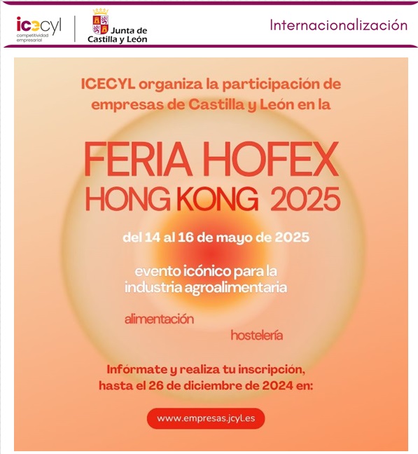empresasjcyl's tweet photo. 🍽️¡Presenta tus productos ante compradores de China en #HOFEX Hong Kong, la feria de alimentación y hostelería líder en #Asia! Gran oportunidad para conocer a los principales expertos de la industria y establecer contactos.
🖊️Inscríbete👉https://t.co/spVynoieu4
#ICECYL https://t.co/UHDA5cOR0Y
