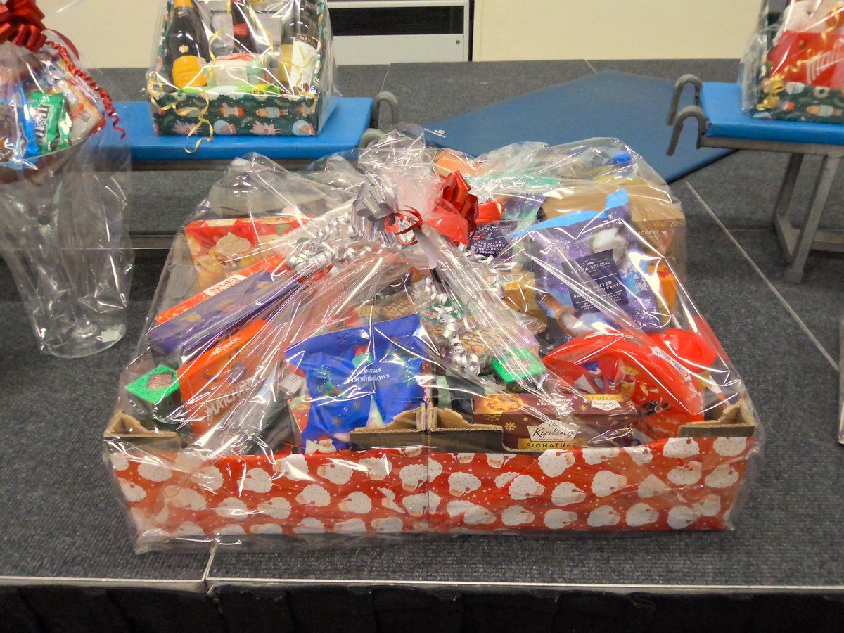 michael_primary's tweet photo. Look at our amazing raffle hampers, tickets still on sale! Draw will take place Friday 20th. Will you win our fantastic Christmas in a box! https://t.co/9Z0JneMHU5
