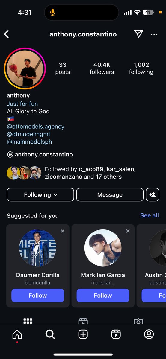wannabearbie's tweet photo. Random Hot Guys on Instagram:
Let’s all meet ang Filipino-American Hunk Model…. ANTHONY CONSTANTINO
Aang sherep!!! 🤣🤣🤣
#AnthonyConstantino
#RandomGuysOnInstagram https://t.co/TYwh1WBJ0Z
