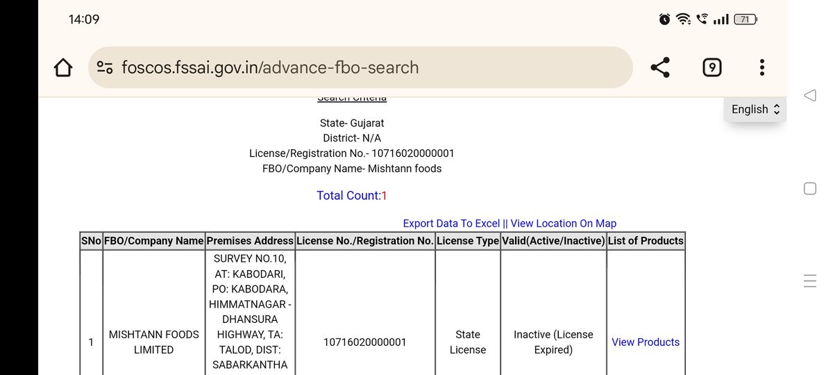 Pradeep43728947's tweet photo. Why #mishtann ,Your FSSAI licence is expired??? Showing Inactive status in FSSAI foscos website!!!🙄 https://t.co/RP0eQycq6k