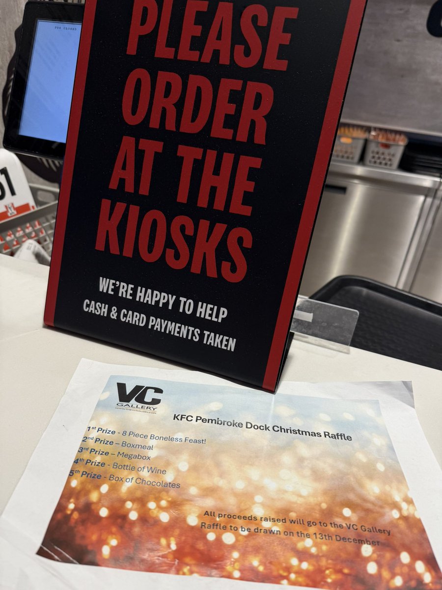 Thank you to <a href="/kfc/">KFC</a> in Pembroke Dock who are running a raffle to raise funds for us this Christmas! We are truly grateful to all the organisations and individuals who help us to do our important work. ❤️🎄
