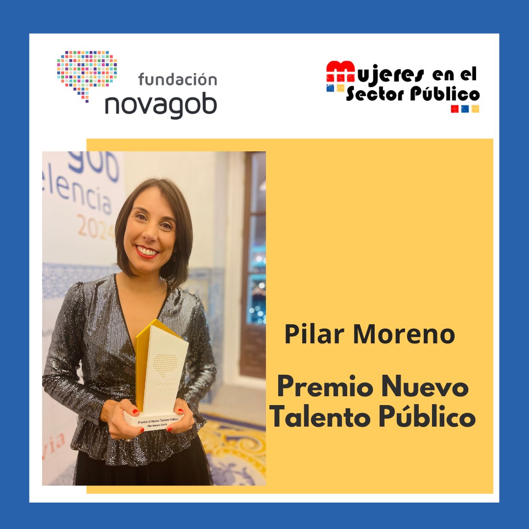 🏆 <a href="/PilarMorGar/">Pilar Moreno⚡️</a> ha sido galardonada con el #PremiosNovaGob al “Nuevo Talento Público” 2024. 

Enhorabuena por este reconocimiento a nuestra compañera de la JD de #MujeresSP y del grupo de comunicación.

#GalaNovaGob organizada por <a href="/novagob/">Fundación NovaGob</a> y como anfitriones  <a href="/MADRID/">Ayuntamiento Madrid</a> Talento
