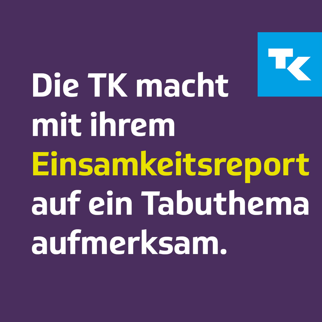 TK-Landesvertretung Saarland (@tkinsl) on Twitter photo #Einsamkeit kann krank machen! Da ist die Forschung sich einig. Doch obwohl sechs von zehn Menschen das Gefühl von Einsamkeit kennen, ist es noch immer ein Tabuthema. Das will die TK mit ihrem Einsamkeitsreport ändern. <a href="/MASFG_SL/">soziales.saarland</a> <a href="/alwintheobald/">Alwin Theobald</a> <a href="/kiribraun/">Kira Braun</a>
tk.de/presse/themen/… #Einsamkeit kann krank machen! Da ist die Forschung sich einig. Doch obwohl sechs von zehn Menschen das Gefühl von Einsamkeit kennen, ist es noch immer ein Tabuthema. Das will die TK mit ihrem Einsamkeitsreport ändern. <a href="/MASFG_SL/">soziales.saarland</a> <a href="/alwintheobald/">Alwin Theobald</a> <a href="/kiribraun/">Kira Braun</a>
tk.de/presse/themen/…