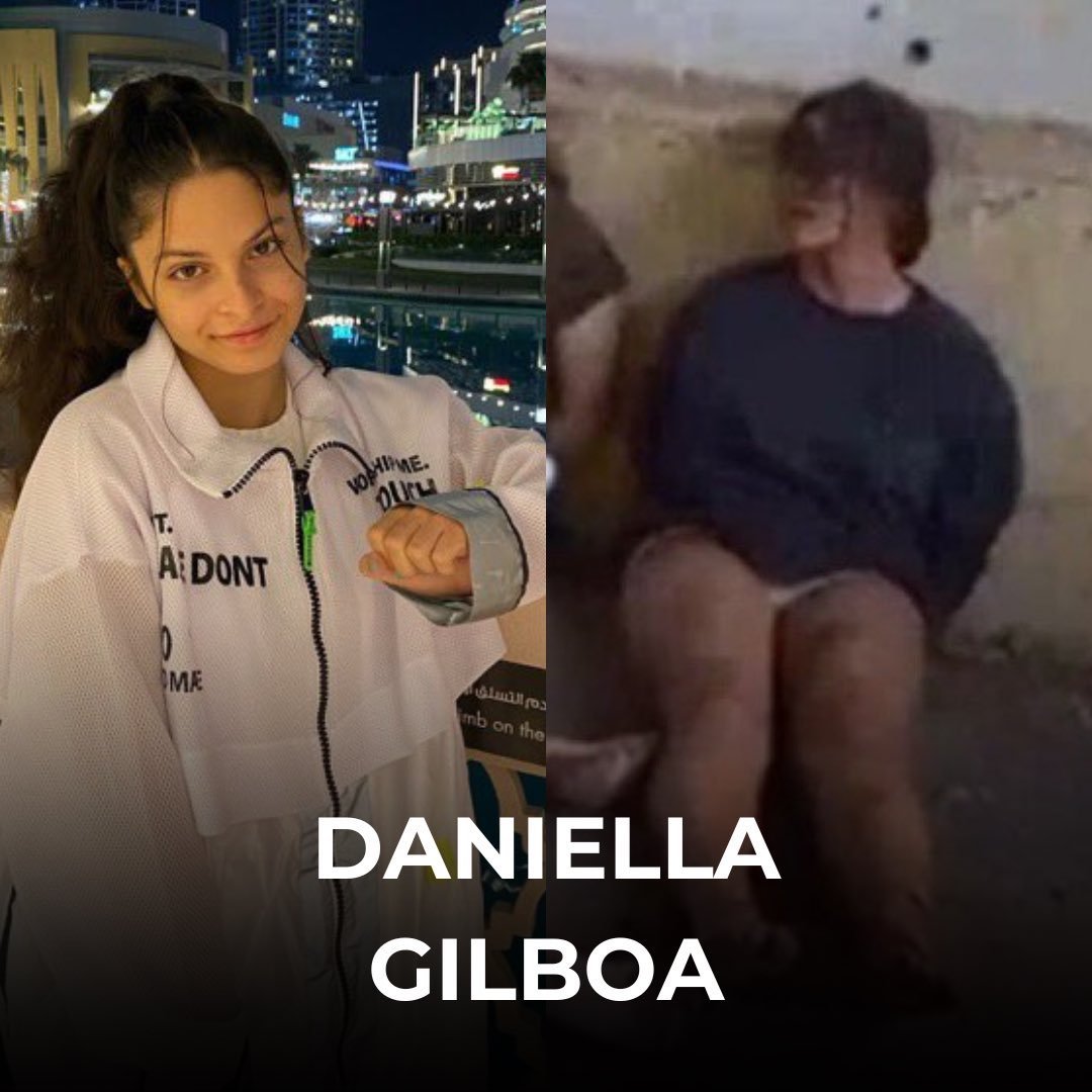VividProwess's tweet photo. Daniella Gilboa was kidnapped by Palestinian terrorists on October 7th and has been held hostage at gunpoint in Gaza for 434 days.

This is what Hamas has done to her.

What if she were your daughter? What if she were your sister?

Never stop talking about Daniella Gilboa. https://t.co/ivSv7Cmido