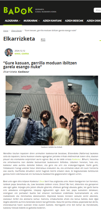 Elkarrizketa @kaskezur ekin <a href="/Badokeus/">Badok</a> rako:

badok.eus/elkarrizketak/…