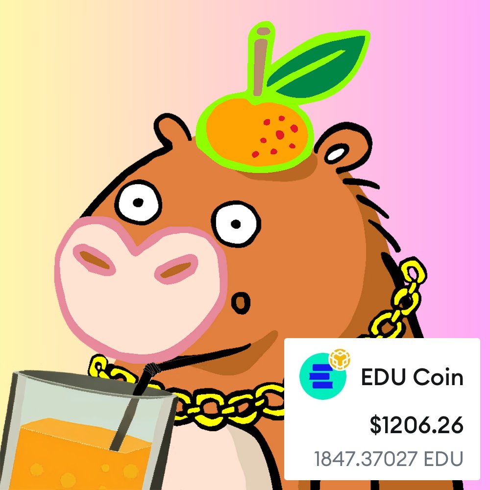 cruz0e3's tweet photo. So, Capy Friends just casually airdropped $EDU tokens to loyal holders. Got 1847 tokens, worth over $1200. Not bad for just holding my Capy Friends NFTs and switching up my pfp. This is just the first of many airdrops... Still fading?
🍊 @CapyFriends #incapywetrust https://t.co/ISSEIRJ2GN