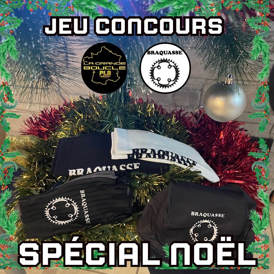 Jeu concours de Noël sur la page Instagram de La Grande Boucle en collaboration avec La Braquasse Cycling 🎅🏻🎄🚴‍♂️

C’est par ici ⬇️

instagram.com/p/DDgmtL4uOZU/…