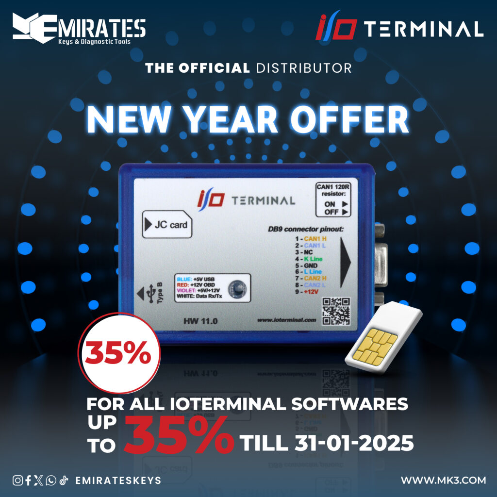 ❄️📦 Year-End Offer 2024 📦❄️  📻🟦 From IO Terminal! 🟦📻  🔖 Discounts on SIM cards, activations, and packages up to 35%  🗓 Offer valid until 31-01-2025 ⏳  🌐 Order now from the official distributor, Emirates Keys &amp; Diagnostic Devices (MK3): 
mk3.com/io-terminal