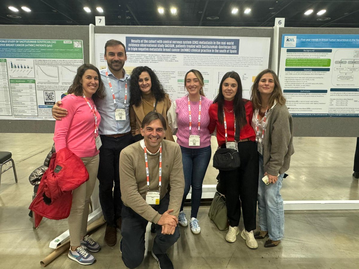 Un equipo de oncólogos del Grupo de Cáncer de Mama de la SAOM ha participado en el <a href="/SABCSSanAntonio/">SABCS</a>, donde se han presentado los resultados del estudio #SACISUR, apoyado por la SAOM, sobre la efectividad de Sacituzumab Govitecan en #cáncerdemama triple negativo estadio avanzado.