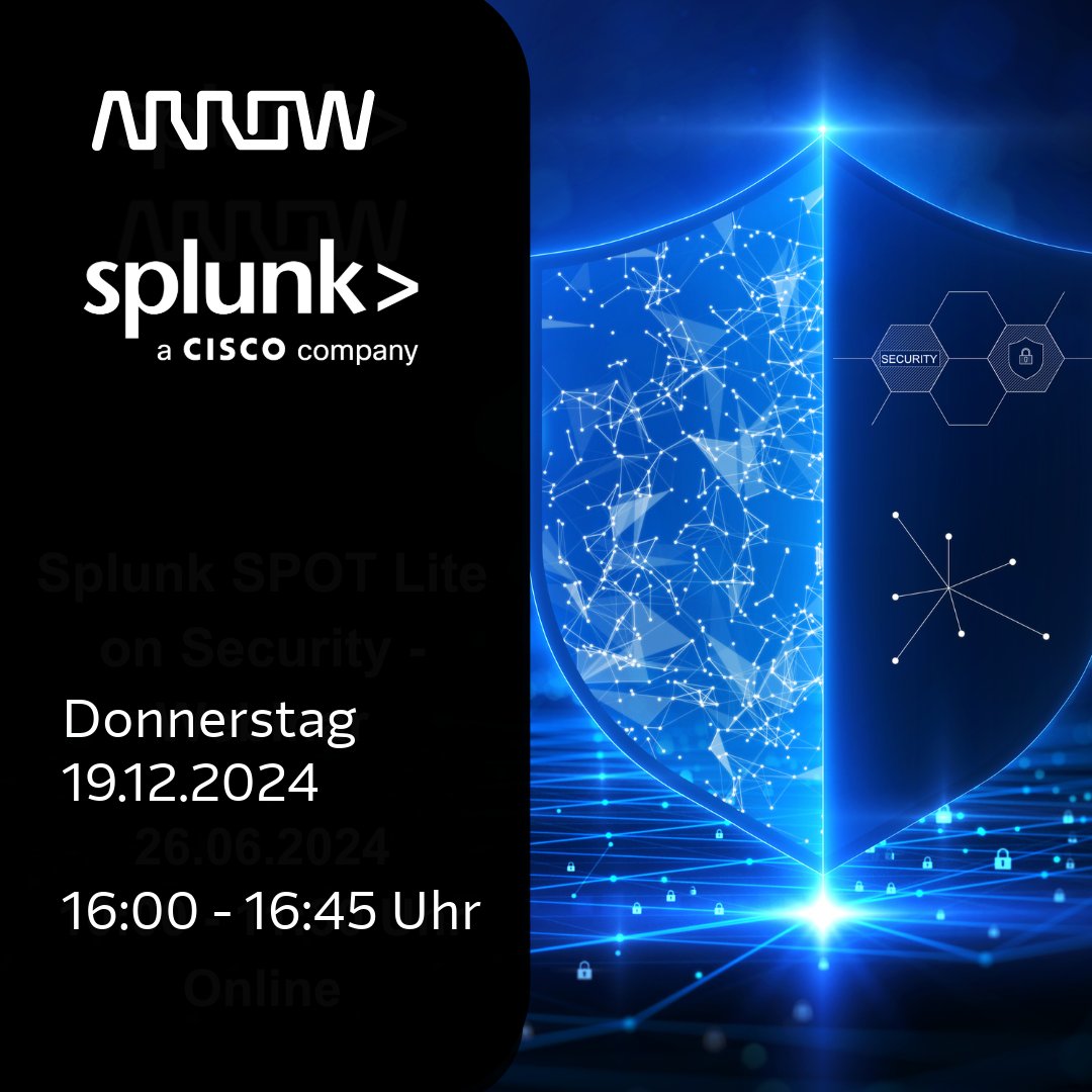 📣 Unbedingt reinschauen! Verpasse nicht die neuesten Updates aus der <a href="/splunk/">Splunk</a>-Welt!
📅 19.12.2024
🕓 16:00 Uhr: Update zum Splunk Partner Programm
🕓 16:15 Uhr: Highlights der Splunk Partner VT

Jetzt anmelden: arw.li/6014Qdwj4

#Security #Observability #PartnerUpdates