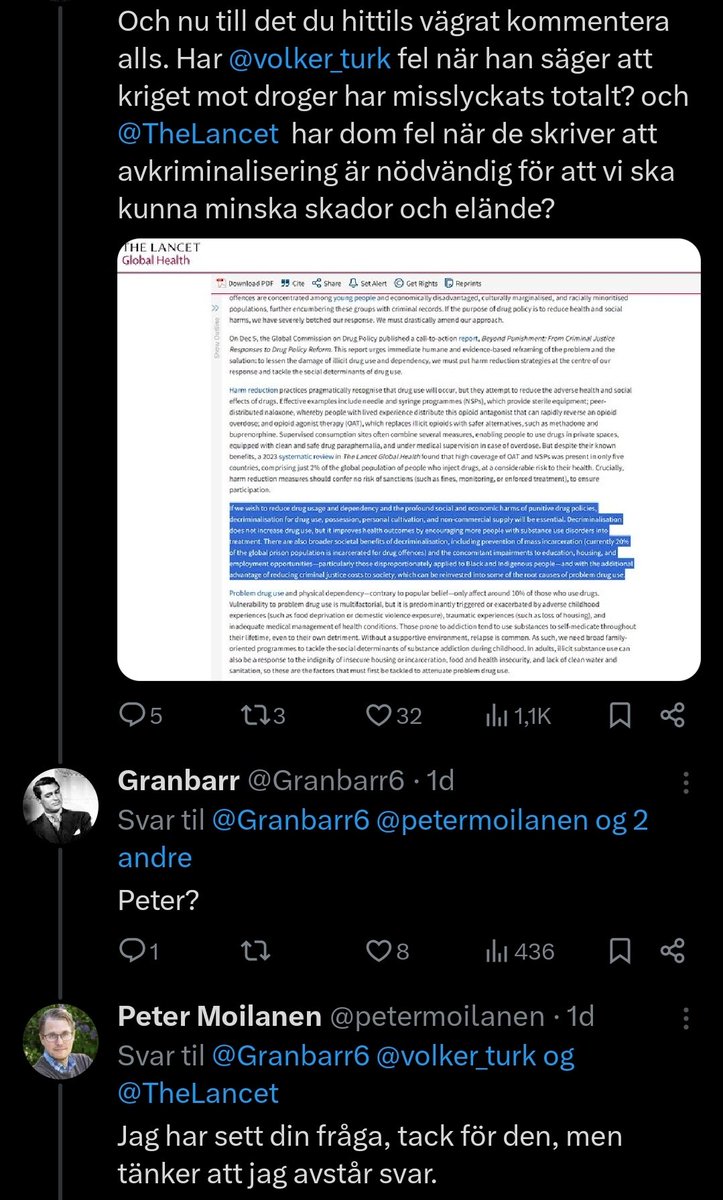 Bøffert Fusk (@reynolds420) on Twitter photo En sentral grunn til ruspolitikkens utvikling har gått så tregt i Norden er at avholdsbevegelsen fikk fremstilt anti-narkotika som en politisk nøytral kampanje. Så ansatte de folk som <a href="/petermoilanen/">Peter Moilanen</a> for å drive med "debatt og utdanning" (trenering). En sentral grunn til ruspolitikkens utvikling har gått så tregt i Norden er at avholdsbevegelsen fikk fremstilt anti-narkotika som en politisk nøytral kampanje. Så ansatte de folk som <a href="/petermoilanen/">Peter Moilanen</a> for å drive med "debatt og utdanning" (trenering).