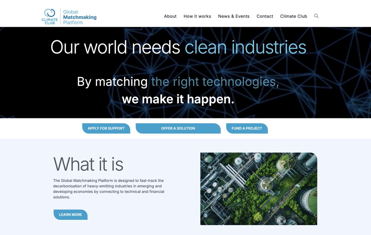 UNIDO's Industrial Decarbonization Accelerator (@eeaccelerator) on Twitter photo 📢 Exciting News - are you a climate innovator, organization or solution-seeker? The <a href="/GlobalMPlatform/">Global Matchmaking Platform</a> is your space to connect with like-minded partners worldwide and accelerate #climateaction together.
🔗 Explore the platform here: …lmatchmakingplatform.climate-club.org
<a href="/UNIDO/">UNIDO</a> @BMWK 📢 Exciting News - are you a climate innovator, organization or solution-seeker? The <a href="/GlobalMPlatform/">Global Matchmaking Platform</a> is your space to connect with like-minded partners worldwide and accelerate #climateaction together.
🔗 Explore the platform here: …lmatchmakingplatform.climate-club.org
<a href="/UNIDO/">UNIDO</a> @BMWK