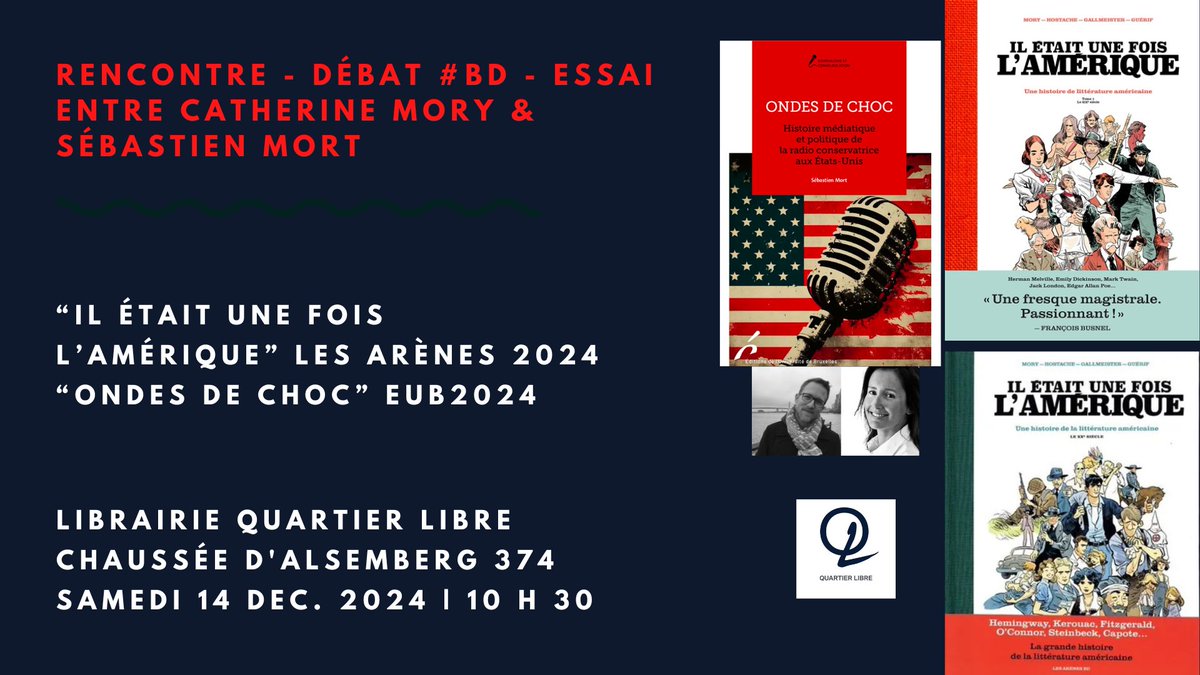 Vous vous demandez pourquoi Donald Trump a été réélu Président des États-Unis?🤔
Venez rencontrer 2 auteur.ices aux travers d'1 #BD retraçant l'histoire des US à travers la littérature américaine et un essai sur les médias américains
👉🏻 C'est demain samedi 14/12 à partir de 10h30