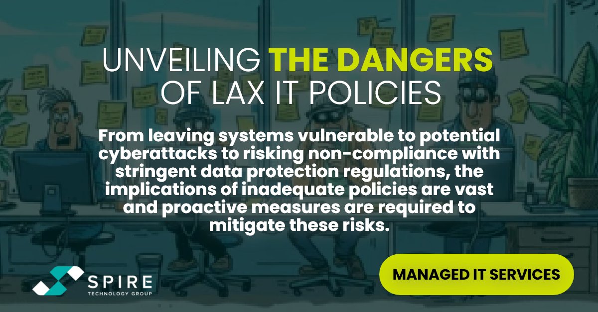 SpireLimited's tweet photo. The danger of lax IT policies is a silent threat to small businesses!
Inadequate policies leave systems vulnerable to cyberattacks and risk non-compliance with data protection regulations.
Learn more! https://t.co/oVhtgsHmUr
#dataprotection #smallbusinesses #cyberattacks https://t.co/IqWcomjjAV