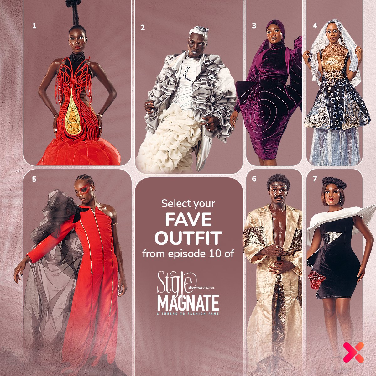 ShowmaxNG's tweet photo. From bold to breathtaking, the Magnates nailed avant-garde last week 👗 Share your fave look and stream episode 11 of #StyleMagnateShowmax now🧵
https://t.co/b3x4HzPF58 https://t.co/8w2ciDmVJ2