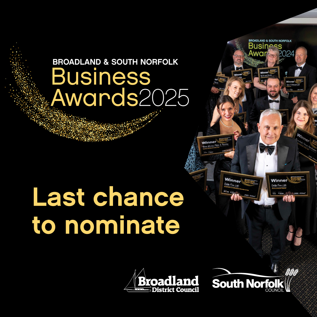 Broadland District Council (@broadlanddc) on Twitter photo ✨ It's the last day to nominate your business, favourite retailer or pub for our 2025 Business Awards, sponsored by <a href="/birkettsllp/">Birketts LLP</a> ✨ Don't wait, get those nominations in by 11:59pm 👉 orlo.uk/2NI4z
#BSNBizAwards #NominateToday ✨ It's the last day to nominate your business, favourite retailer or pub for our 2025 Business Awards, sponsored by <a href="/birkettsllp/">Birketts LLP</a> ✨ Don't wait, get those nominations in by 11:59pm 👉 orlo.uk/2NI4z
#BSNBizAwards #NominateToday