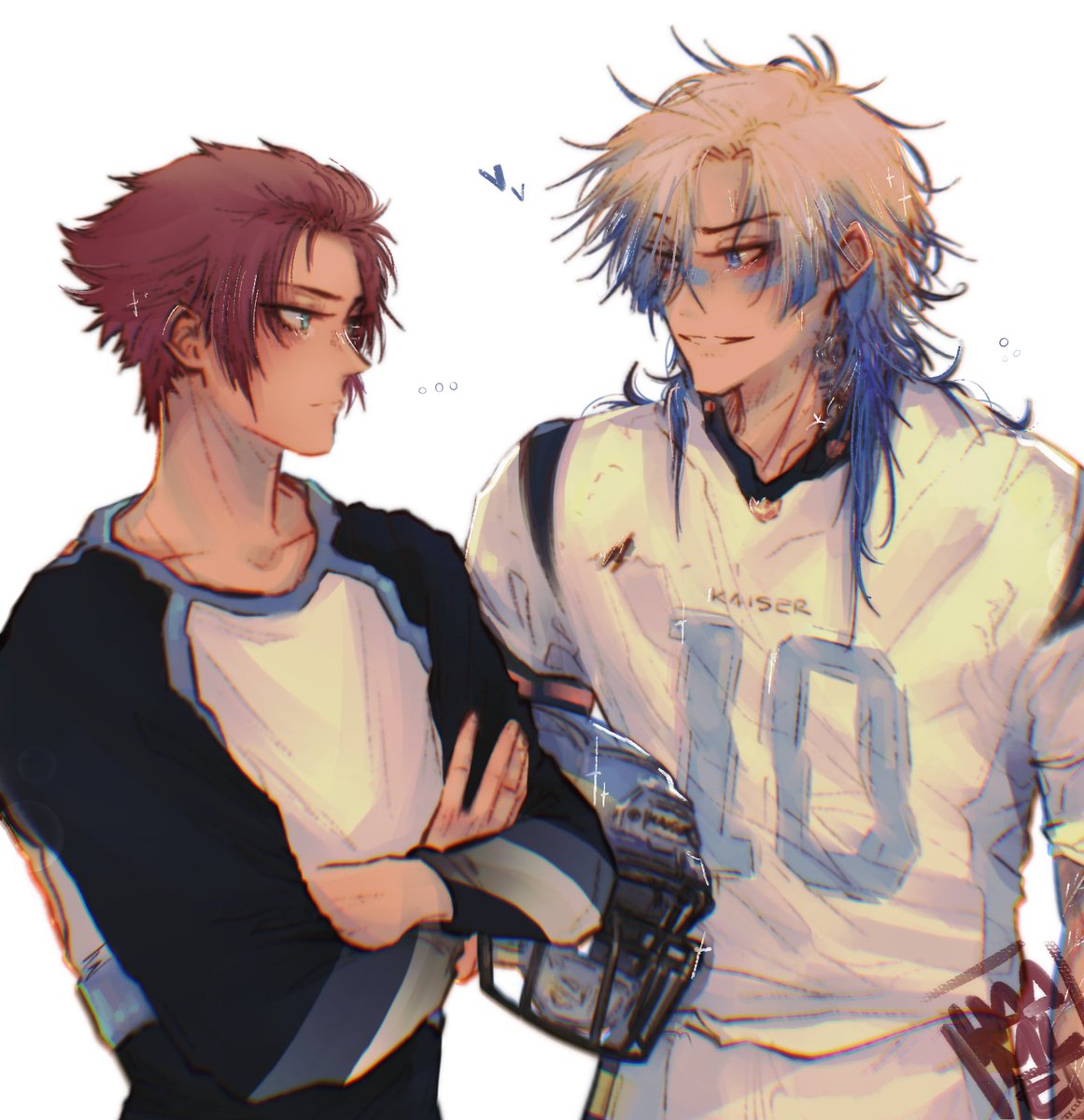 itoshi sae / michael kaiser (blue lock)
kaisae commission for <a href="/saeimpact/">uma</a> based on her series 'miss americana and the heartbreak prince'. i'll leave the link in the comments, make sure you read it!!! it's so so so good!!! 🌹✨
#kaisae #kise #bllk