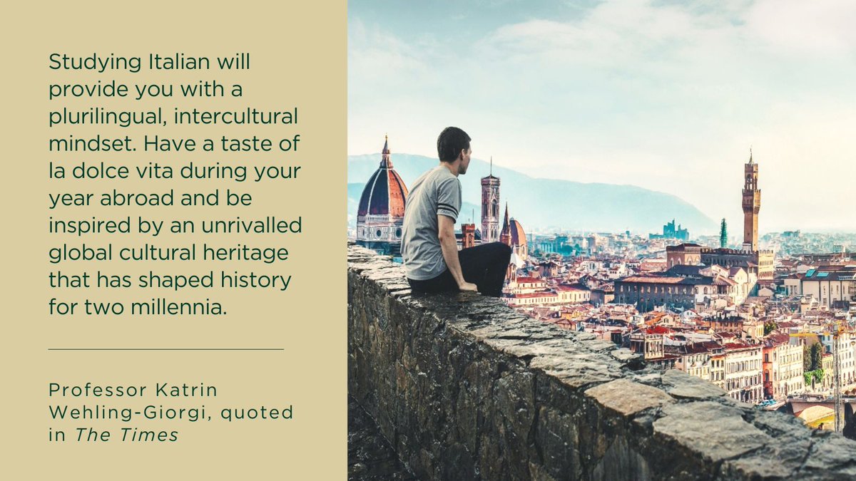 Professor Katrin Wehling-Giorgi from our School of Modern Languages and Cultures makes the case for why students should study Italian in The Times 🇮🇹 

Learn more about studying Italian at Durham 👉 brnw.ch/21wPnRY

#transformativehumanities