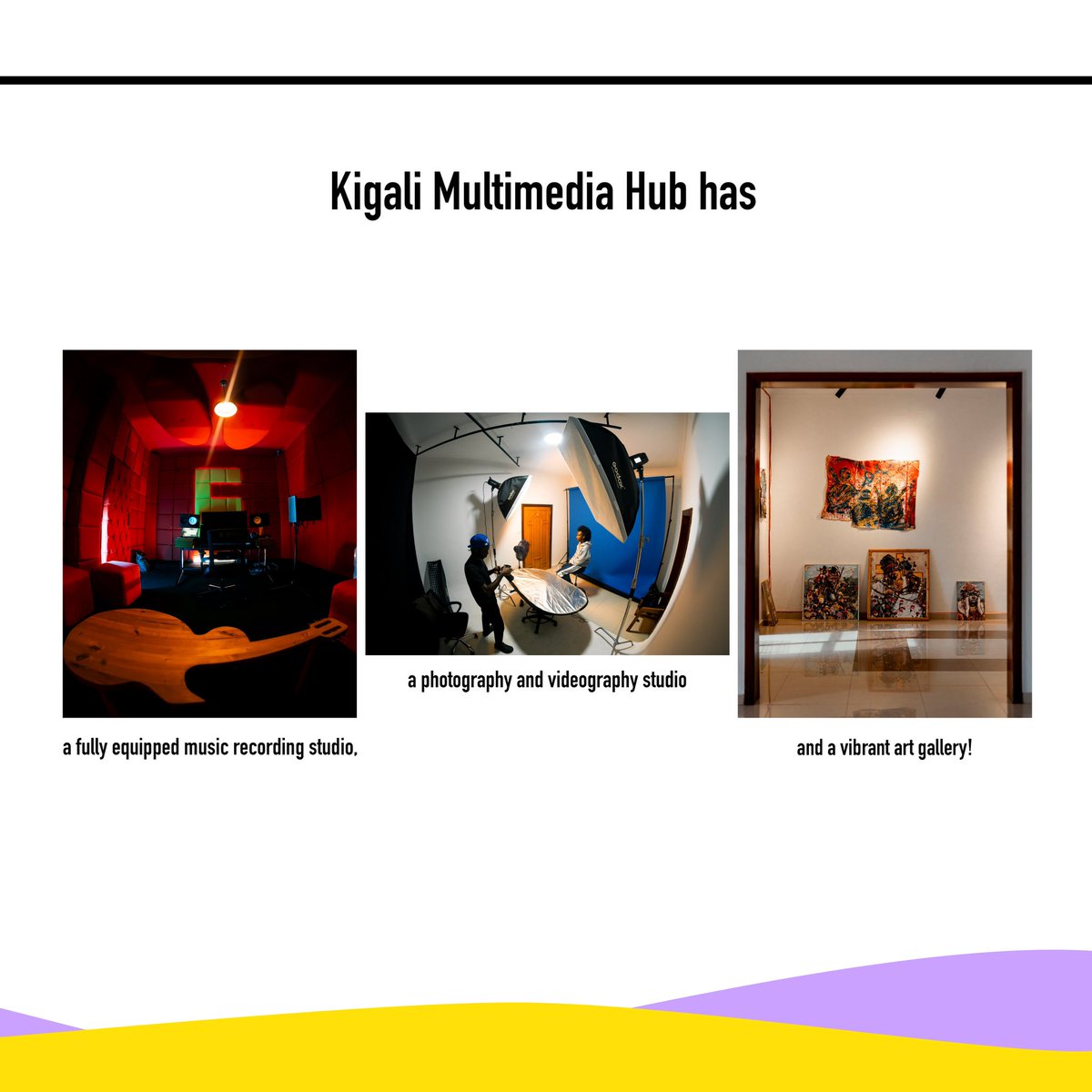 multimediahubRW's tweet photo. Did You Know? @multimediahubRW has a music studio, photo/video studio, and a vibrant art gallery! 🎶📸🎨 . Explore your creativity with us!
#DidYouKnow #createwithkmh #CreativeCommunity https://t.co/7Do11JnYKS