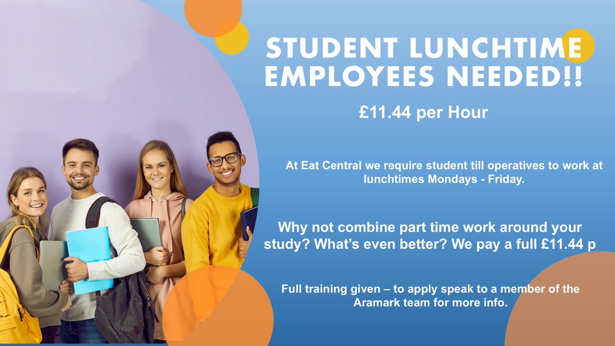 Team Derby (@teamderby) on Twitter photo A great opportunity for students to get paid work while on site. CV via email bryan-dale@aramark.co.uk or hand in their CV to the Aramark team at KR. A great opportunity for students to get paid work while on site. CV via email bryan-dale@aramark.co.uk or hand in their CV to the Aramark team at KR.