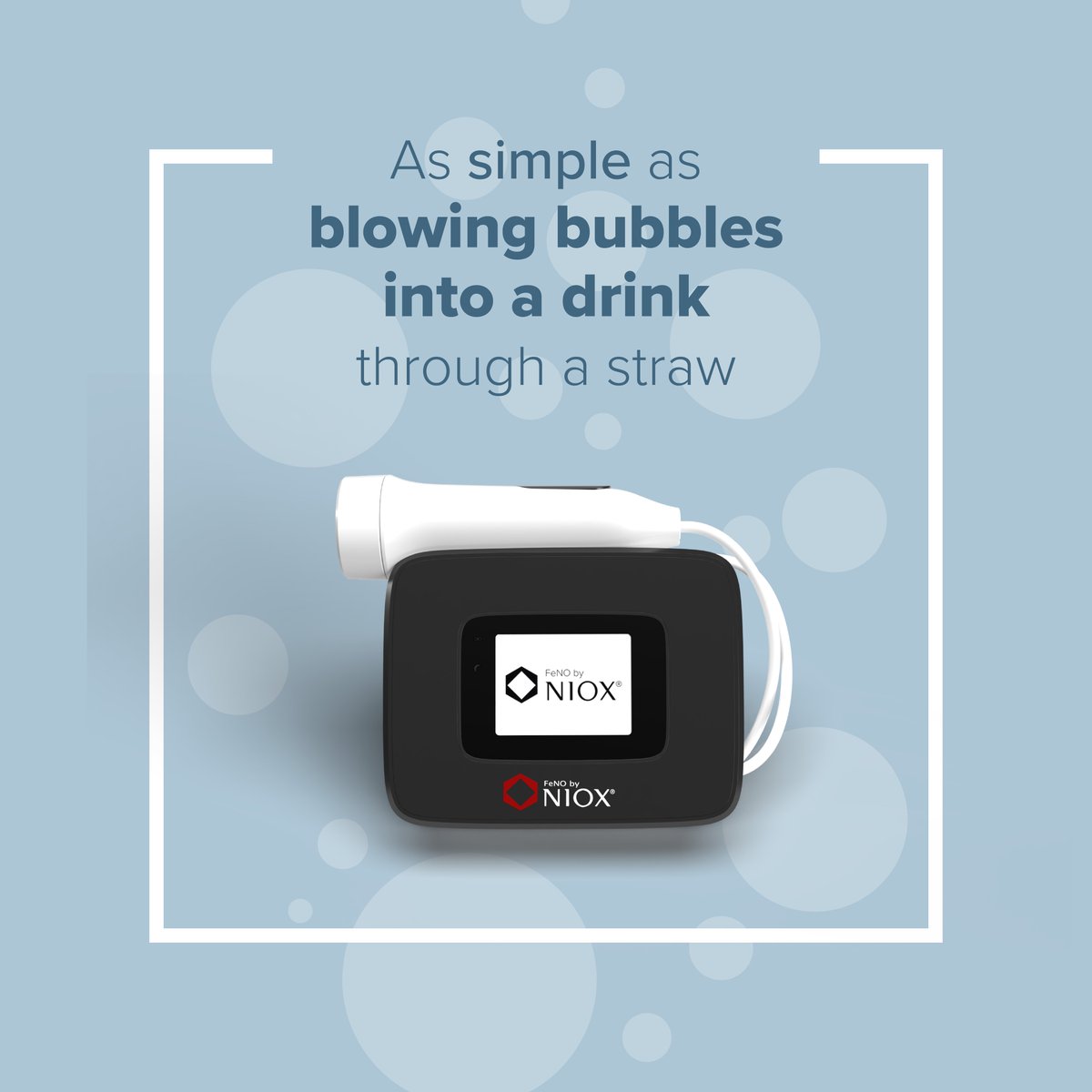 FeNObyNIOX's tweet photo. Patient comfort is important, FeNO testing simply involves blowing into the breathing handle at about the same pressure as blowing bubbles into a straw.  The NIOX VERO® is programmed with a regular and child mode, making it accessible for all. 

Find out more here: https://t.co/lbfinZCInI