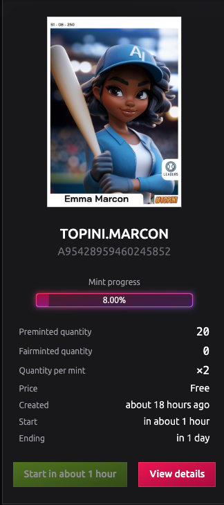 shaban_shaame's tweet photo. ๐จ New #TOPINI Alert! ๐จ
Introducing Emma Marcon, the latest addition to the satirical #Topini collection! ๐โพ
๐ฏ Mint for Free!
โฐ Starts in 1 hour | Ends in 1 day
Head over to https://t.co/LqsJffStOs and secure your piece of blockchain history. Donโt miss out on this exclusive drop! ๐
#Bitcoin #NFTs #Collectibles