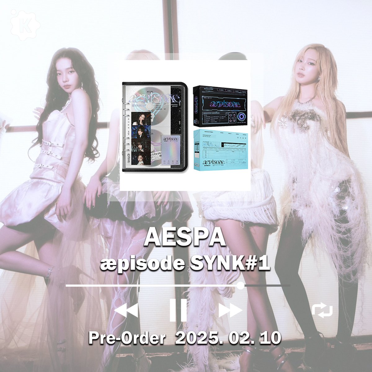 TrendK3's tweet photo. 📢 NEW UPDATE!
💿 #AESPA - æpisode SYNK#1

🔗 https://t.co/L6NORp4hJc
(SHOPEE /  Qoo10)

+🎁 FREE GIFT

#TRENDK #KPOP #AESPA #æpisode #SHOPEE #Qoo10 #Photocard #Goods https://t.co/NqaNgUni0q