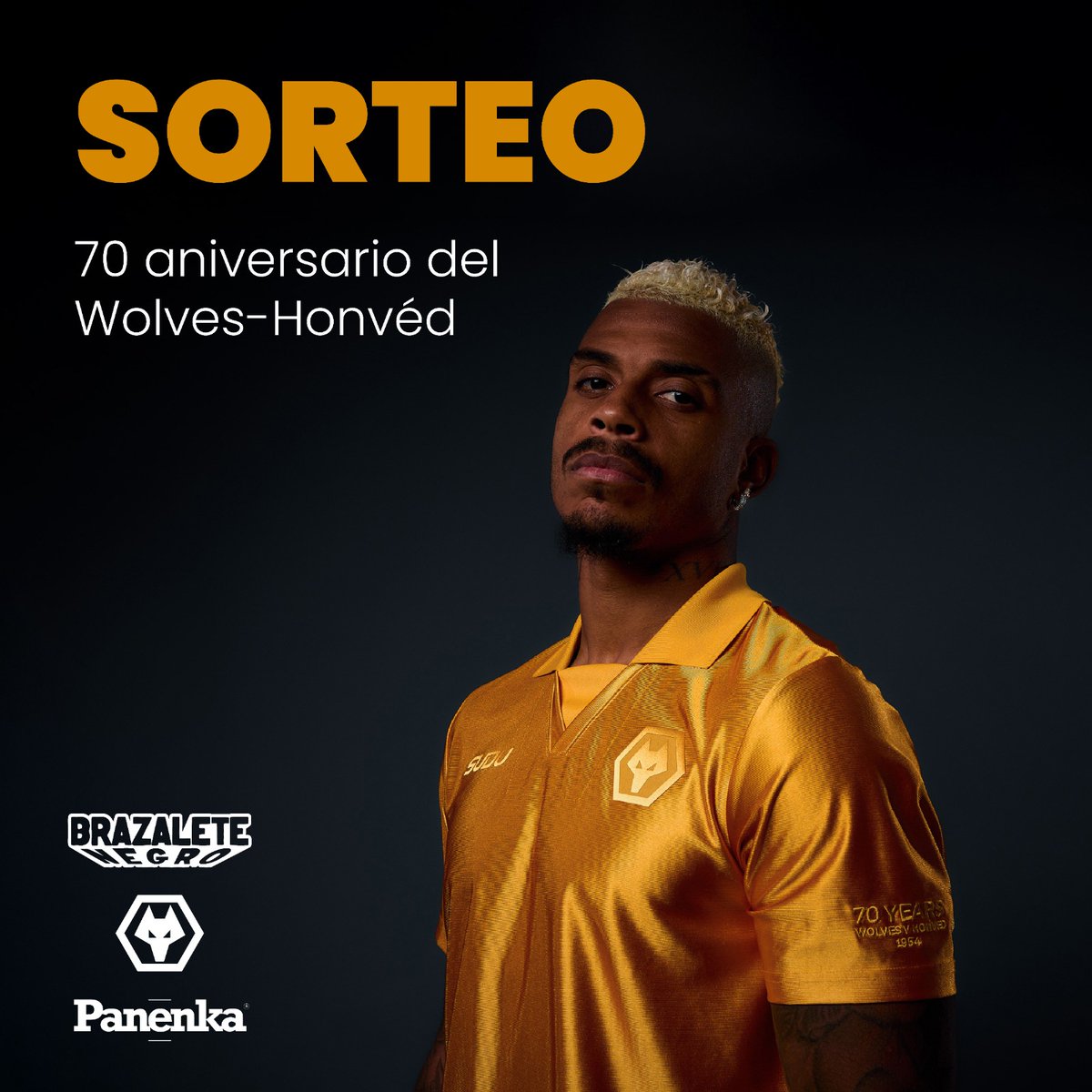 BrazaleteNegro's tweet photo. 🚨 ¡SORTEO!

Celebramos los 70 años del Wolves-Honvéd con el @WolvesEspanol sorteando la camiseta especial del 70 aniversario.

📌 Hacer RT a este tweet
📌 Seguir a @BrazaleteNegro, @RevistaPanenka y @WolvesEspanol
📌 Comentar vuestro mejor recuerdo de la #UCL 

¡Tenéis 48 horas! https://t.co/yzevAZUo84