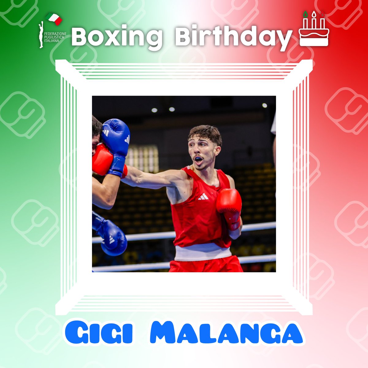 FPIBoxe's tweet photo. 🎁🥊#BoxingBirthday
🥳Tanti auguri
🎂 Buon Compleanno
🥊🇮🇹 All’Azzurro
🥊 Gigi Malanga
🥊🇮🇹 Al Campione pro
🥊 Gianluca Picardi
#Auguri #Compleanno #Boxer #Boxing #Fighter #Wishes #FightNews #Pugilato #itaboxing https://t.co/METuwuJydE