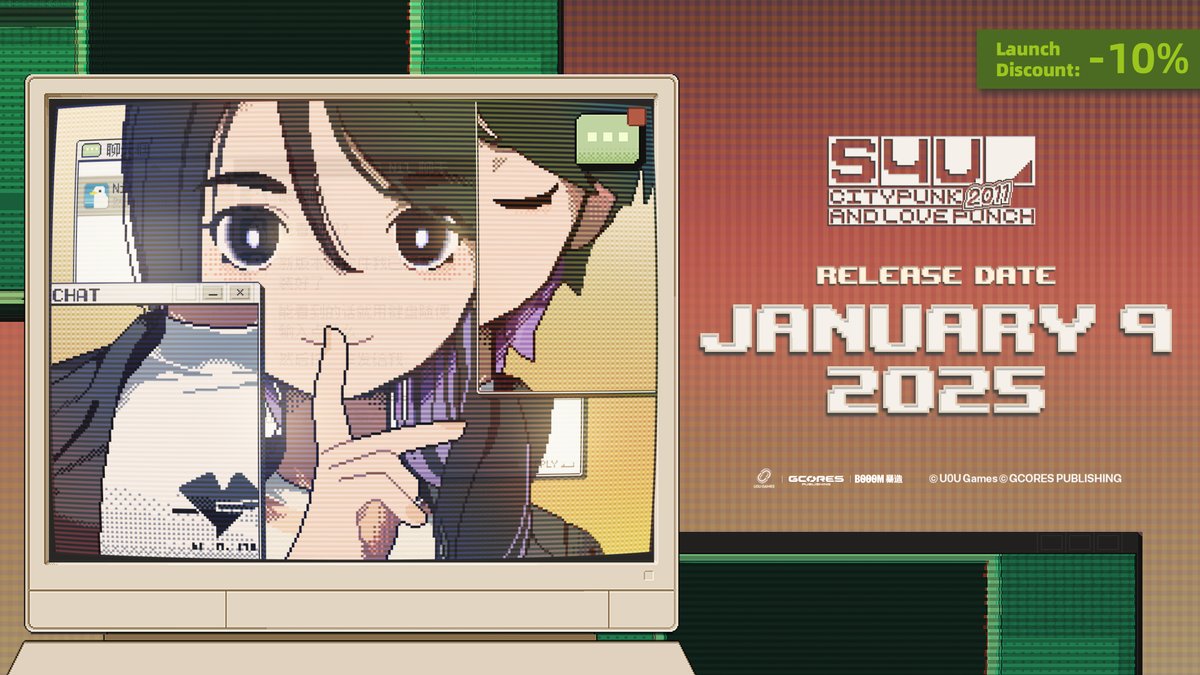 Our debut game, S4U: CITYPUNK 2011 AND LOVE PUNCH, will be released on January 9th, 2025!

It was such a long journey to get here. Type the keyboard and feel the memories in Miki's spot in Castor Yard! #s4ugame #indiedev