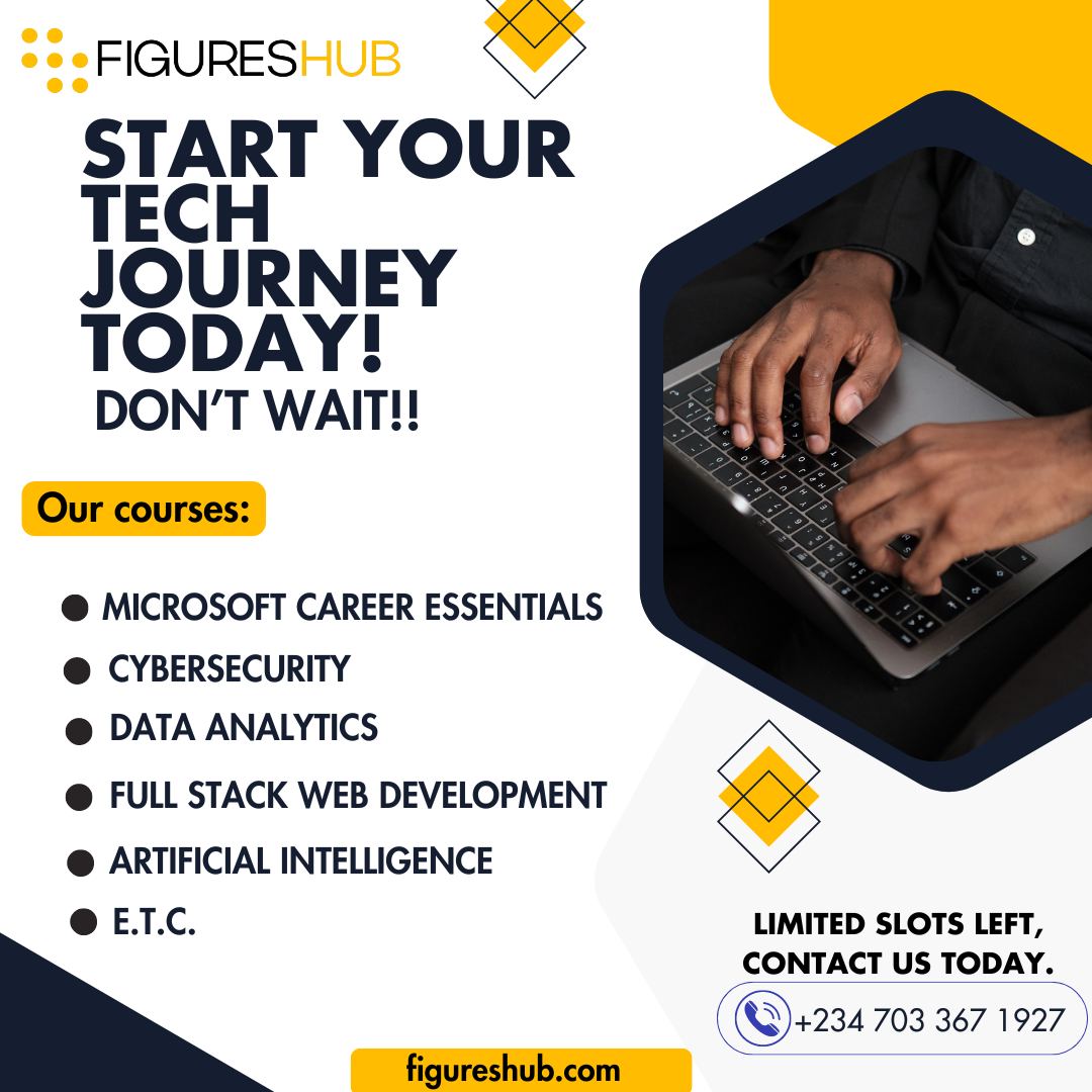 FiguresAfrica's tweet image. It’s Friday, but don’t let your dreams take a weekend break. Start your tech journey with FiguresHub Africa today and get one step closer to the career of your dreams. Set your path to greatness today.

figureshubafrica.com

#FridayMotivation  #TechJourney #TechReady