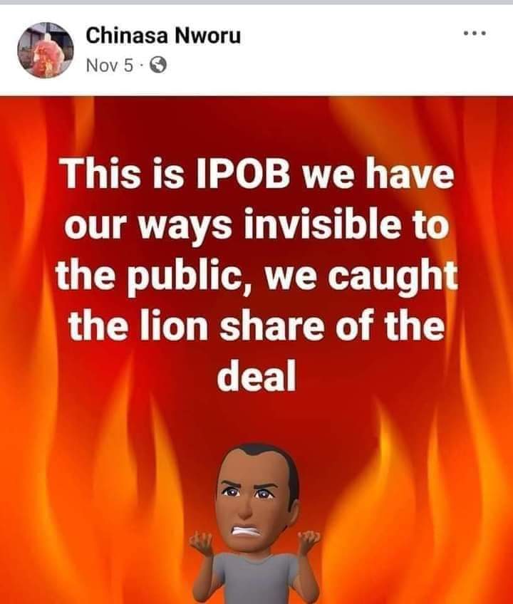 101legacy1's tweet photo. @Biafrachild1999 @raphaelajaere @MaziNduKelvin I want u stand one place so won't confuse thunder ⚡⚡ that will fire u and Ur so called DOS-POS. U forgot how u  people sold MNK? Màd people evérywhere https://t.co/nWVyJVU0x7