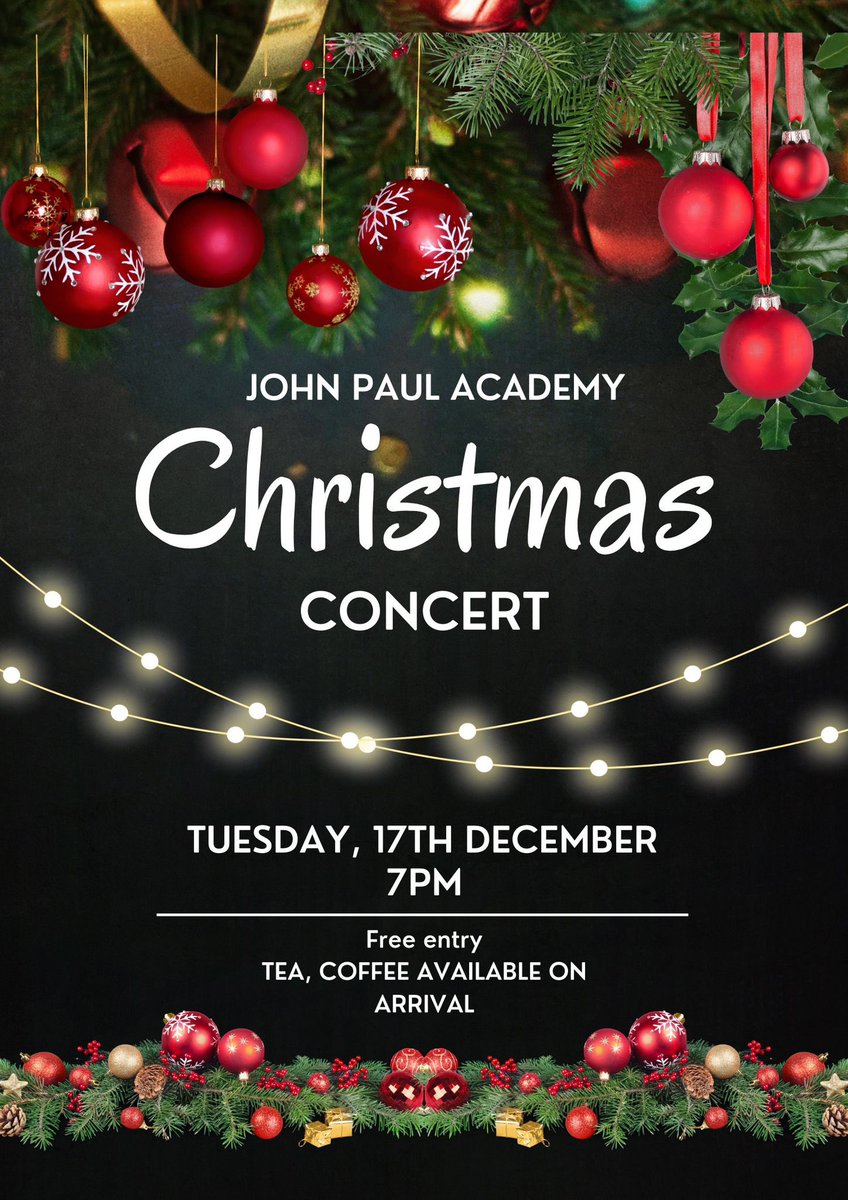 TUESDAY 17th DECEMBER!!! 

Our annual Christmas Concert!! Please come along and show your support to our amazing musicians ❤️