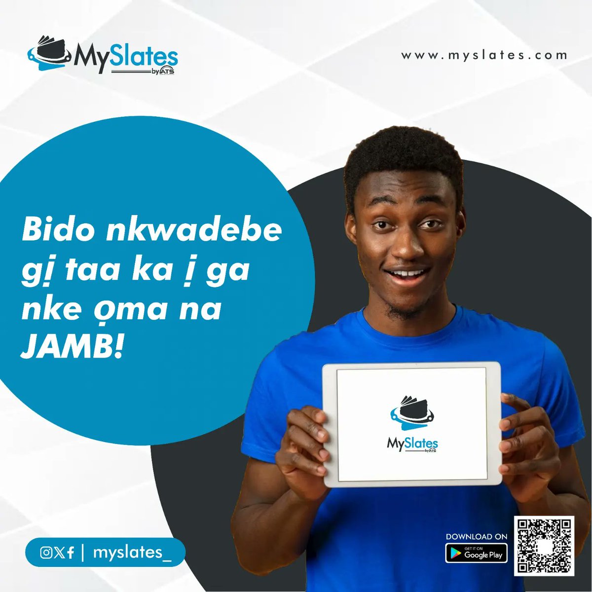 myslates_'s tweet photo. Tabbatar da makomarku tare da shirin JAMB! #JAMBReady #MySlates https://t.co/H0bumDn6TR