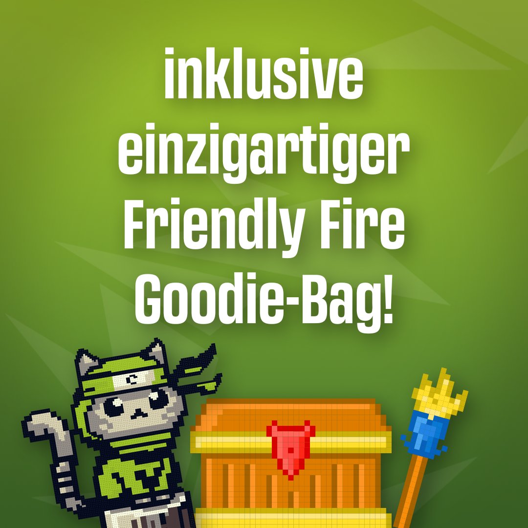 Nach Friendly Fire 10 wollen wir der Community etwas zurückgeben! 🔥
Die Friendly Fire Sitzreihe, mit ganz besonderer Goodie Bag – unter anderem mit Friendly Fire Mousepad und einem LAN Shelf!

Sichert euch euren Seat: caggtus.de/de/tickets/lan…

📸 EosAndy

#FriendlyFire