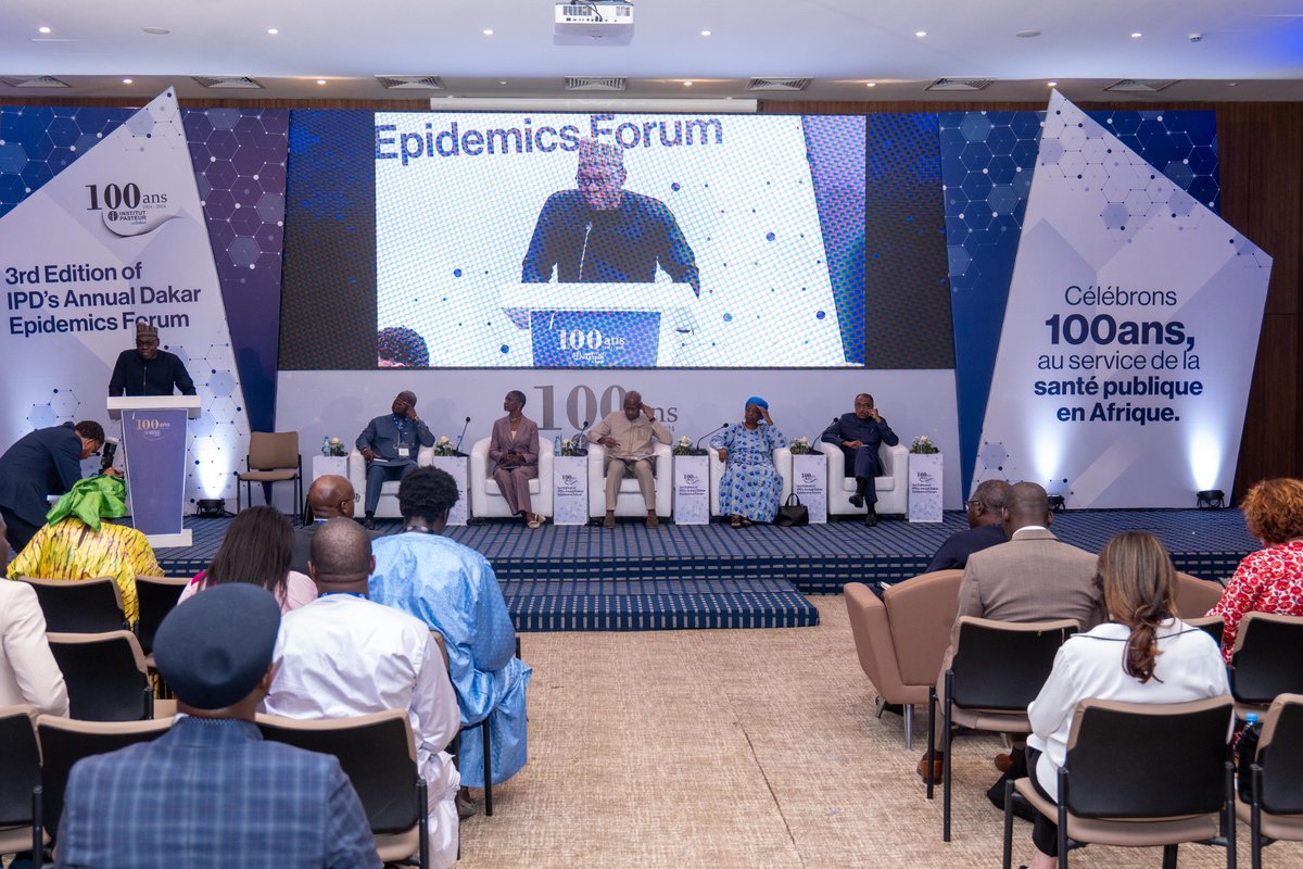 PasteurDakar's tweet photo. #IPD100 The 3rd Dakar Epidemics Forum wrapped up, marking a key moment in tackling Africa’s public health! Organized by the @PasteurDakar, the forum brought together leaders like Dr. Ibrahima Sy, Dr. FilomenaGonçalves, and experts from @WHO , @OoasWaho , @AfricaCDC &amp; more. https://t.co/5XUMxXqCbc